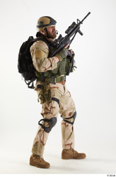 Whole Body Weapons-Rifle Man Pose with machine rifle White Army Athletic Bearded Studio photo references